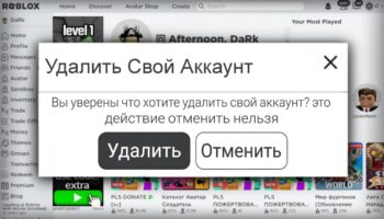 Безвозвратное удаление аккаунта Roblox через службу поддержки